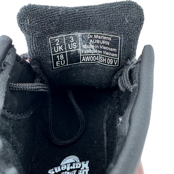 DR. Martens Nordstrom Crib Booties Baby Size 3 Black Auburn Leather Lace Up Boot - Picture 10 of 12